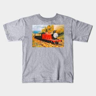 Autumn Postcard of James the Red Engine Kids T-Shirt